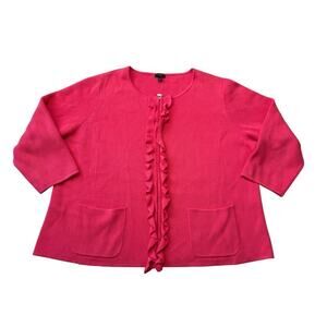 TALBOTS Sweater/Blazer/Jacket, size 2X; Cotton Blend with Ruffle; 2/3 Sleeves